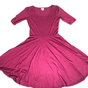 Burgundy Wine Lularoe Nicole Dress Size Medium